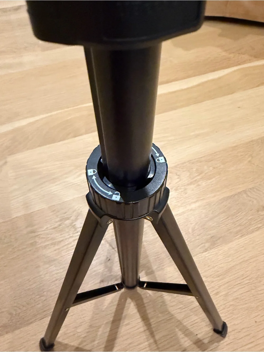 Compact Black Smartphone Tripod with Adjustable Phone Mount